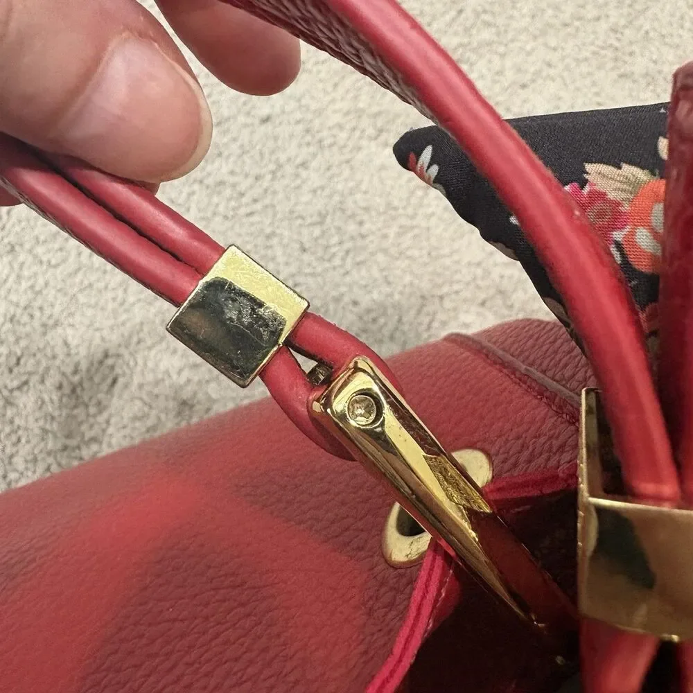 Steve Madden Red Small Crossbody Satchel Bkarta Tote With Scarf